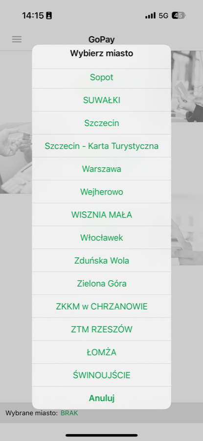 Wybierz miasto